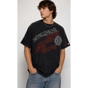 Element Skateboards Graphic T Shirt Black Red Y2K Skate Tee XL